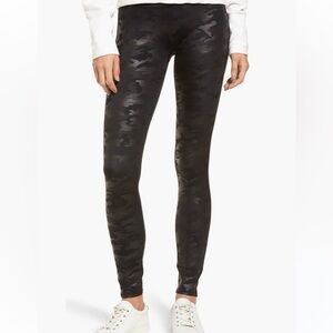Spanx Faux Leather Camo Leggings M